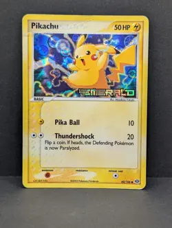 Pikachu 60/106 EX Emerald Reverse Holo Rare Pokemon TCG Nintendp HP - Image 1