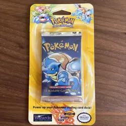 Pokemon 1999 Sealed Base Set Unlimited Booster Blister Pack Blastoise WOTC - Image 1