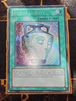 YUGIOH Pot of Duality (DREV-EN062) Secret Rare Played - Image 1