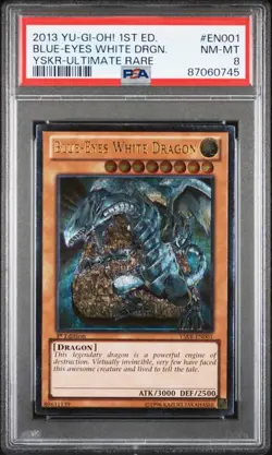 2013 YU-GI-OH! BLUE-EYES WHITE DRAGON YSKR-EN001 Ultimate Rare 1ST EDITION PSA 8 - Image 1