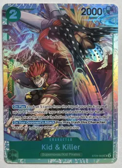 One Piece TCG - Kid & Killer ST24-002 Super Rare Foil English NEAR MINT 2025 - Image 1