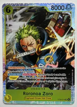 One Piece TCG - Roronoa Zoro ST29-014 Super Rare Foil English NEAR MINT 2026 - Image 1