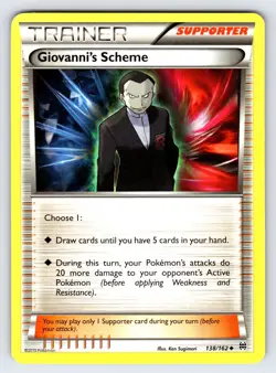 Giovanni's Scheme 138/162 2015 XY Breakthrough Pokemon Card TCG Non Holo - VLP - Image 1