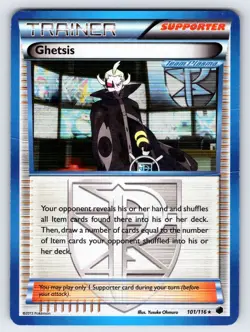Ghetsis 101/116 2013 B&W Plasma Freeze Pokemon Card TCG Holo Rare Trainer - Mp - Image 1