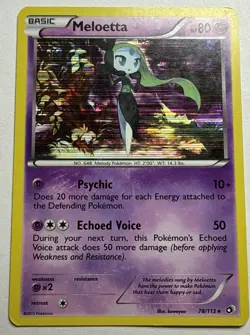 Pokemon TCG Card - Meloetta 78/113 Holo Rare Legendary Treasures Near Mint - Image 1