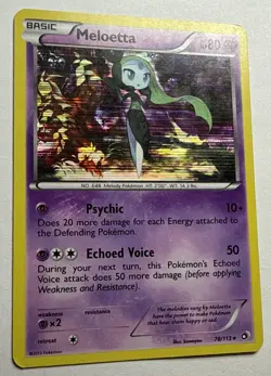 Pokemon TCG Card - Meloetta 78/113 Holo Rare Legendary Treasures Near Mint - Image 2