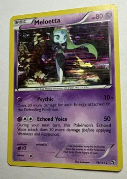 Pokemon TCG Card - Meloetta 78/113 Holo Rare Legendary Treasures Near Mint - Image 3