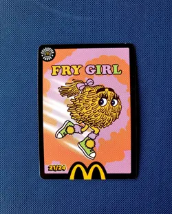 Fry Girl 21/24 Mcdonalds TCG Trading Cards 2026 UnRedeemed Card with FREE FRIES - Image 1