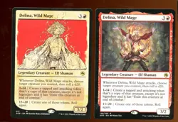 2x Delina Wild Mage Rare Ex AFR Forgotten Realms 1 Showcase Magic the Gathering - Image 1