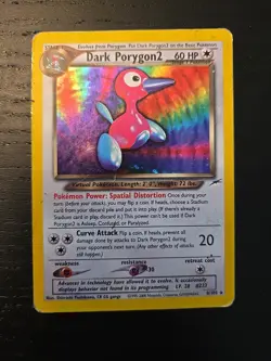 Pokemon TCG Dark Porygon2 Neo Destiny Holo Card 8/105 Damaged - Image 1