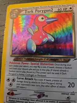 Pokemon TCG Dark Porygon2 Neo Destiny Holo Card 8/105 Damaged - Image 4