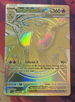 2025 Pokemon Phantasmal Flames TCG MEGA CHARIZARD X EX GOLD Full Art 130/094 - Image 2