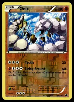 Pokemon - Onix - 61/116 - Reverse Holo - Plasma Freeze - NM/M - Image 1