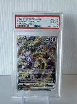 Mewtwo Vstar GG44/GG70 Sword Shield Crown Zenith Pokemon PSA 8 Nm-Mt - Image 1