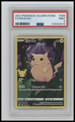 Pikachu 2021 Pokemon Celebrations #5 PSA 9 Mint - Image 1