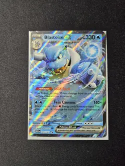 Pokemon Blastoise EX Double Rare Holo 009/165 Scarlet & Violet 151 330 HP - Image 1