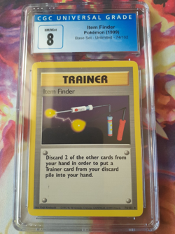 Pokemon Item Finder 74/102 Base Set Holo Rare 1999 Unlimited WOTC CGC 8 NM/Mint - Image 1