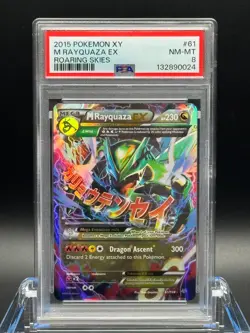 PSA 8 NM-MT ✨ - M Rayquaza EX 61/108 Roaring Skies Holo - 2015 Pokemon - Image 1