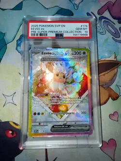 PSA 10 Eevee ex SVP 174 Promo Pokemon 2025 GEM MINT COOL CERT #144116666 (6666) - Image 1