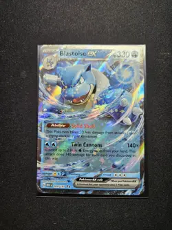 Pokemon Blastoise EX Double Rare Full Art Holo 009/165 Scarlet & Violet 151 330… - Image 1