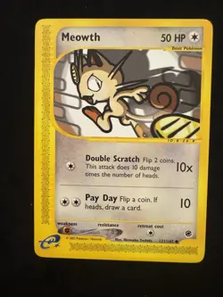 Pokemon TCG Meowth Expedition Base Set 121/165 Regular Common - MINT CONDITION - Image 1