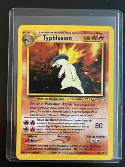Pokemon Typhlosion Neo Genesis 17 Holo Unlimited Rare Swirl TCG - (FRENCH) - Image 1