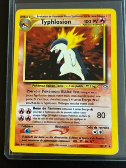 Pokemon Typhlosion Neo Genesis 17 Holo Unlimited Rare Swirl TCG - (FRENCH) - Image 2