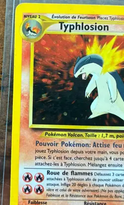 Pokemon Typhlosion Neo Genesis 17 Holo Unlimited Rare Swirl TCG - (FRENCH) - Image 4