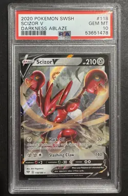 Pokemon - Scizor V 118/189 - Darkness Ablaze - GEM MINT PSA 10 - Image 1