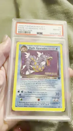 2000 Pokemon Rocket PRERELEASE: DARK GYARADOS-HOLO #8/82 PSA 8 - Image 2