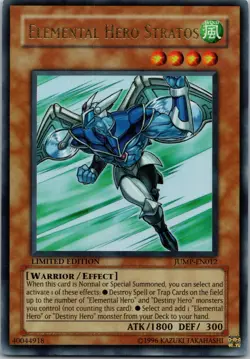 Yugioh Elemental Hero Stratos JUMP-EN012 Limited Edition Ultra Rare NM - Image 1