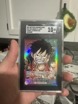 Alternate Art Monkey D. Luffy One Piece OP01 Romance Dawn L Japanese #3 SGC 10 - Image 1