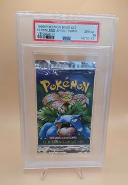 PSA 10 1999 Pokemon Base Set Venusaur Pack Shadowless Short Crimp WOTC - Image 1