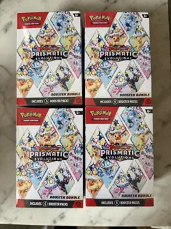 Pokemon - Prismatic Evolutions Sealed Booster Bundle Lot of x4 - Image 1