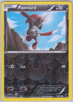 Pokemon - Pawniard - 72/116 - Reverse Holo - Plasma Freeze - NM/M - Image 1