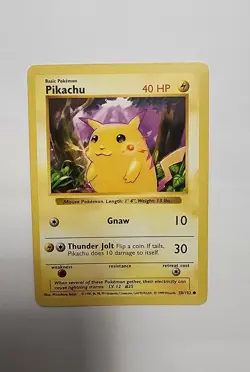 1999 Pokemon Base Set: Pikachu Shadowless (58/102) Red Cheeks - Image 1