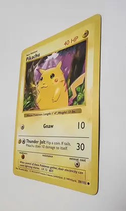 1999 Pokemon Base Set: Pikachu Shadowless (58/102) Red Cheeks - Image 2