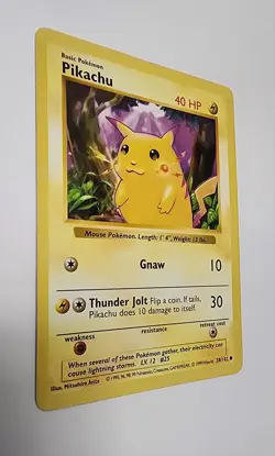 1999 Pokemon Base Set: Pikachu Shadowless (58/102) Red Cheeks - Image 3