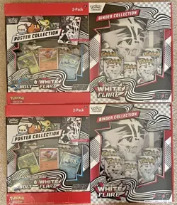 Pokemon Sam’s Club White Flare Binder + Poster Collection 2 bundles in hand - Image 1