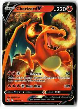 Charizard V ⭐ 018/159 Holo Rare V Crown Zenith 2023 Pokemon NM - Image 1