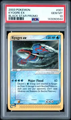 2003 POKEMON BLACK STAR PROMO #001 KYOGRE EX PSA 10 - Image 1