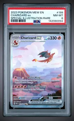 2023 Pokemon MEW EN-151 199 Charizard Special Illustration Rare PSA 8 - Image 1