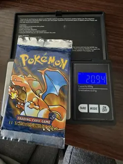 Heavy Pokemon Shadowless Base Set Booster Pack Charizard Art Sealed Long Crimp - Image 1