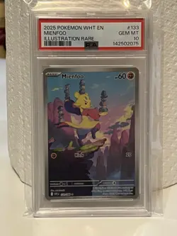 2025 POKEMON WHT EN-WHITE FLARE #133 MIENFOO ILLUSTRATION RARE PSA 10 - Image 1