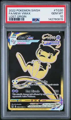 2022 POKEMON SWORD & SHIELD LOST ORIGIN #TG30 FULL ART/MEW VMAX PSA 10 - Image 1