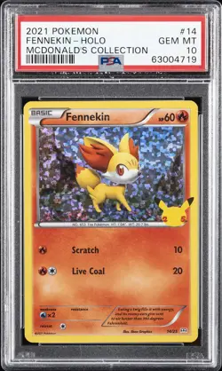 2021 POKEMON MCDONALD'S COLL #14 FENNEKIN-HOLO PSA 10 - Image 1