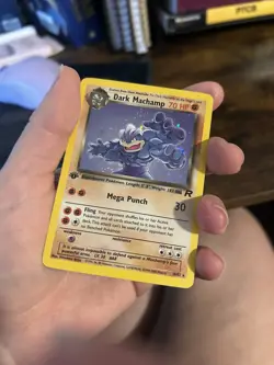 Pokemon 1st Edition Dark Machamp 10/82 Team Rocket Holo Swirl WOTC Vintage - Image 4