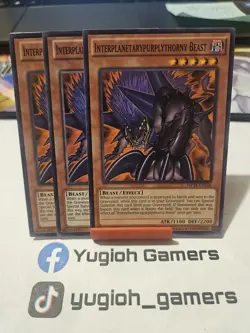 Yu-Gi-Oh Interplanetarypurplythorny Beast X3 Different Sets Common Light Played - Image 1