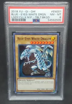 Yugioh PSA 8 NM-MT Blue-Eyes White Dragon LCKC-EN001 Ultra Rare Tablet S#2505 - Image 1
