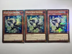 3 x White Rose Dragon MP25-EN038 Starlight Rare 1st Edition YuGiOh Playset NM - Image 1